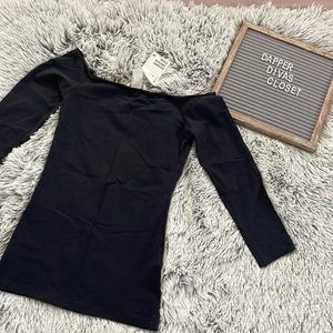 H&M 3/4 sleeve Navy blue top